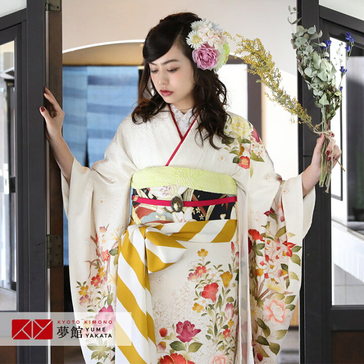 楽天市場】【振袖 レンタル】 結婚式 結納R1399 正絹 白 薔薇と 