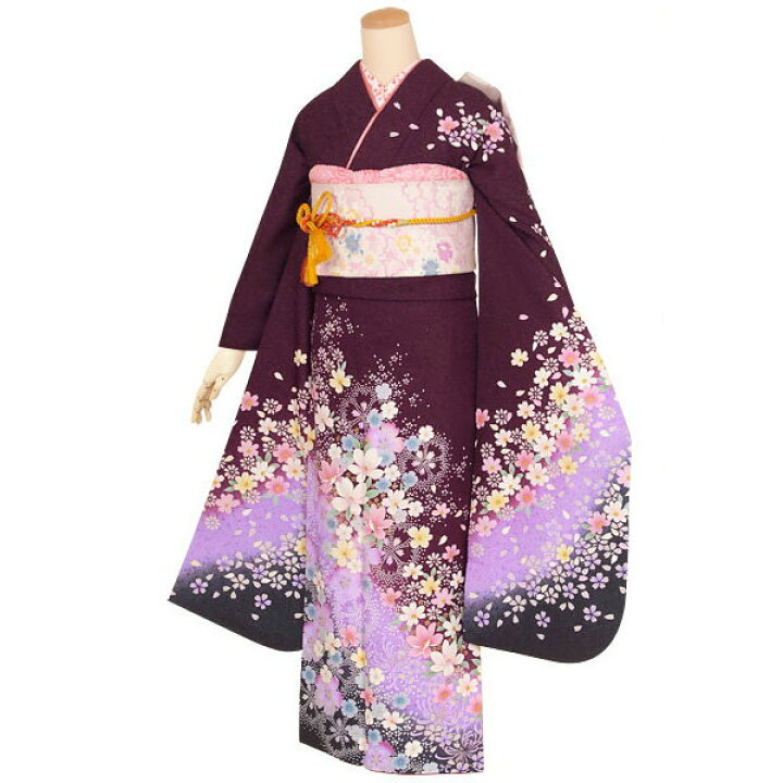 楽天市場】【成人式 振袖 レンタル】RS1402 正絹 紫 桜なでしこフル  