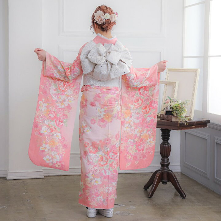 楽天市場】【成人式 振袖 レンタル】RS1491 正絹 ピンク 薔薇尽し LIZ 