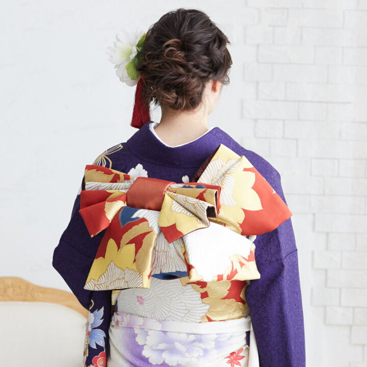 楽天市場】【成人式 振袖 レンタル】RS1498 正絹 白×紫 牡丹に薬玉文様 