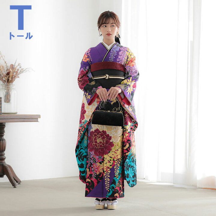 楽天市場】【成人式 振袖 レンタル】RS1722 正絹 紫 大牡丹と藤 Lako  