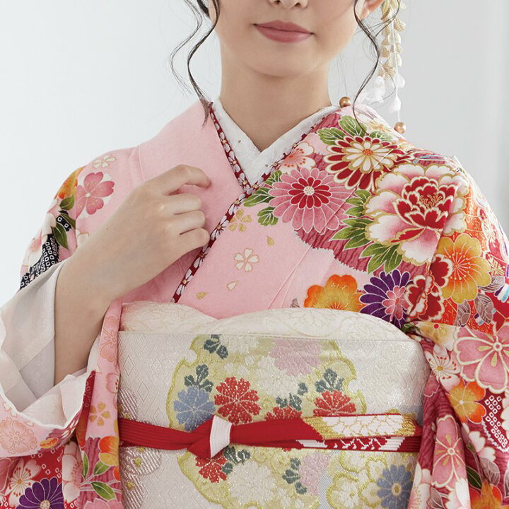楽天市場】【成人式 振袖 レンタル】RS1817 正絹 ピンク 桧扇に花（絹 