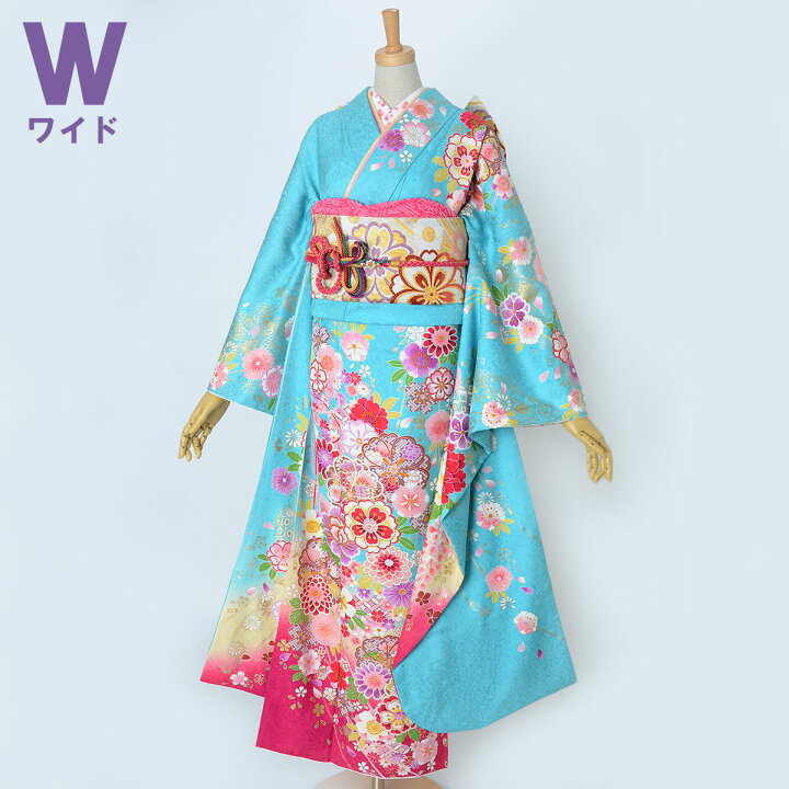 楽天市場】【成人式 振袖 レンタル】RS1904 正絹 水色 枝垂桜に花 