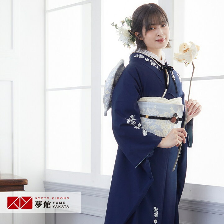 楽天市場】【成人式 振袖 レンタル】RS1952紺 草花 Kami Shibai フル  