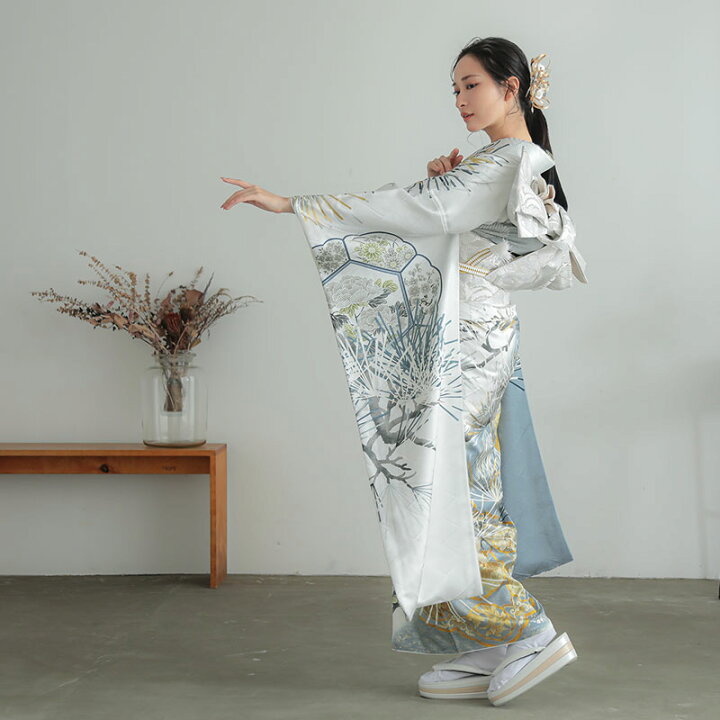 楽天市場】【振袖 レンタル】 結婚式 結納R1985 正絹 シルバーグレー 