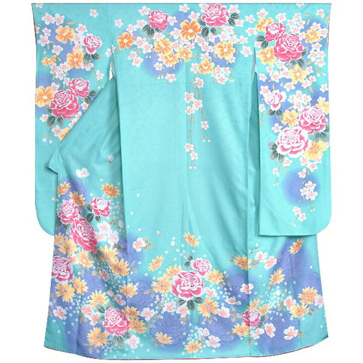 楽天市場】【成人式 振袖 レンタル】RS230水色 薔薇とマーガレットフル 