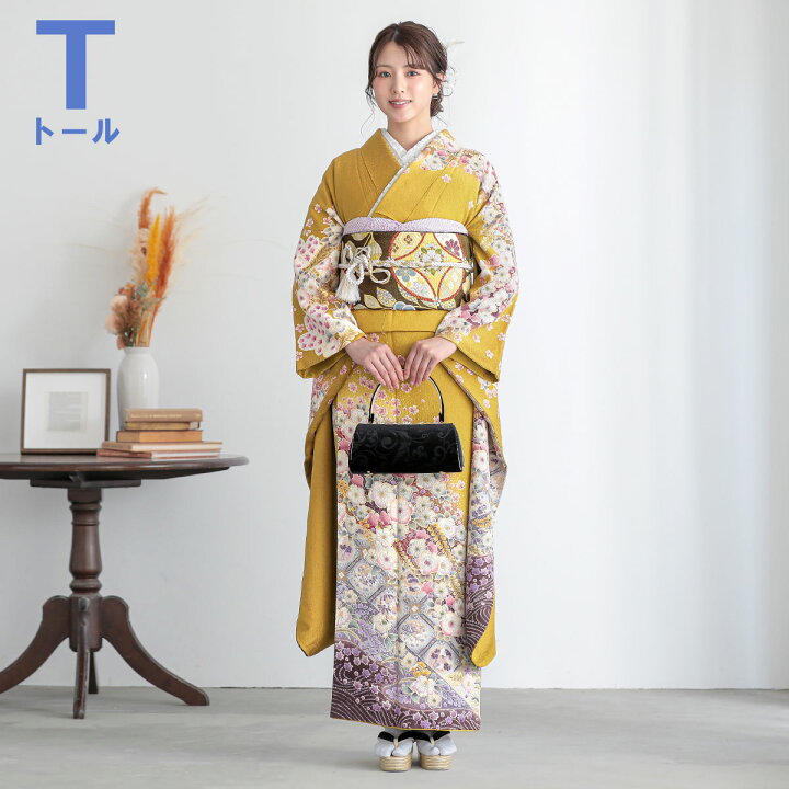 楽天市場】【振袖 レンタル】 結婚式 結納R284 正絹 からし色 辻が花風 