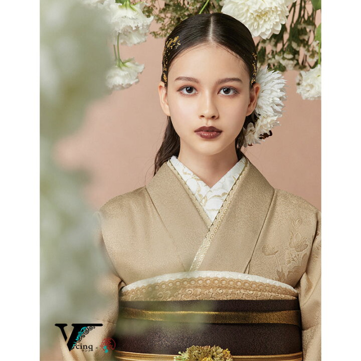 楽天市場】【成人式 振袖 レンタル】RS2020 正絹 ベージュぼかし 草花 