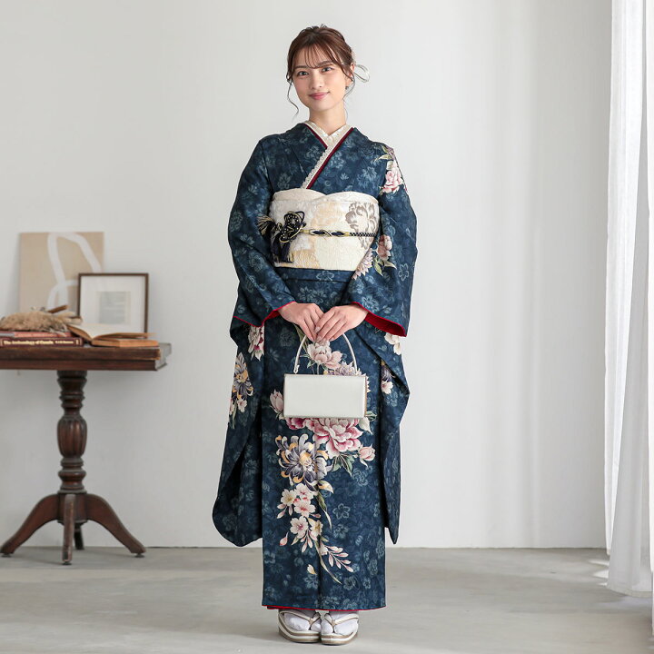 振袖 ブルーつづみぼたん 大振袖