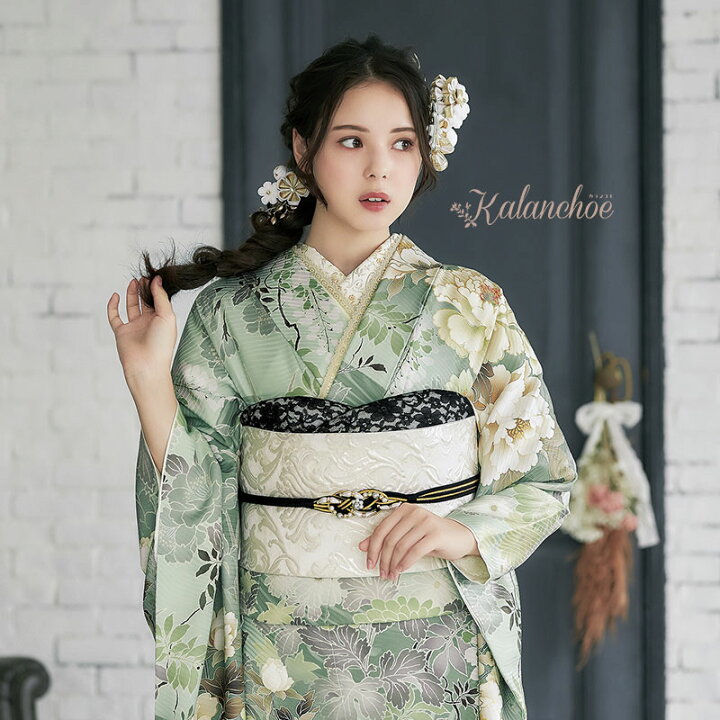 楽天市場】【振袖 レンタル】 結婚式 結納R2055 正絹 モスグリーン 