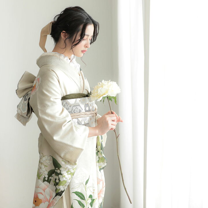 楽天市場】【成人式 振袖 レンタル】RS2067ベージュ 芍薬 芸艸堂 フル