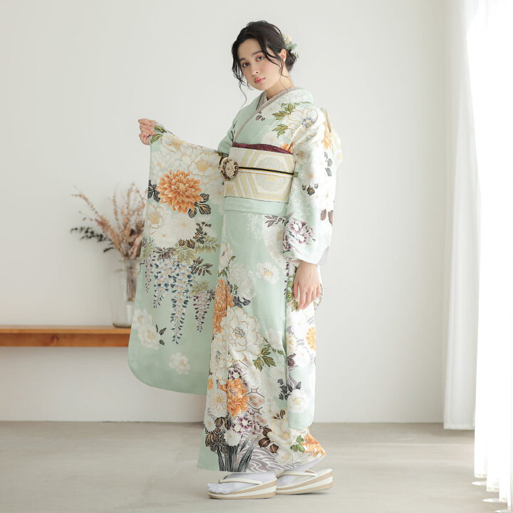 楽天市場】【振袖 レンタル】 結婚式 結納R2083 正絹 アイスグリーン 