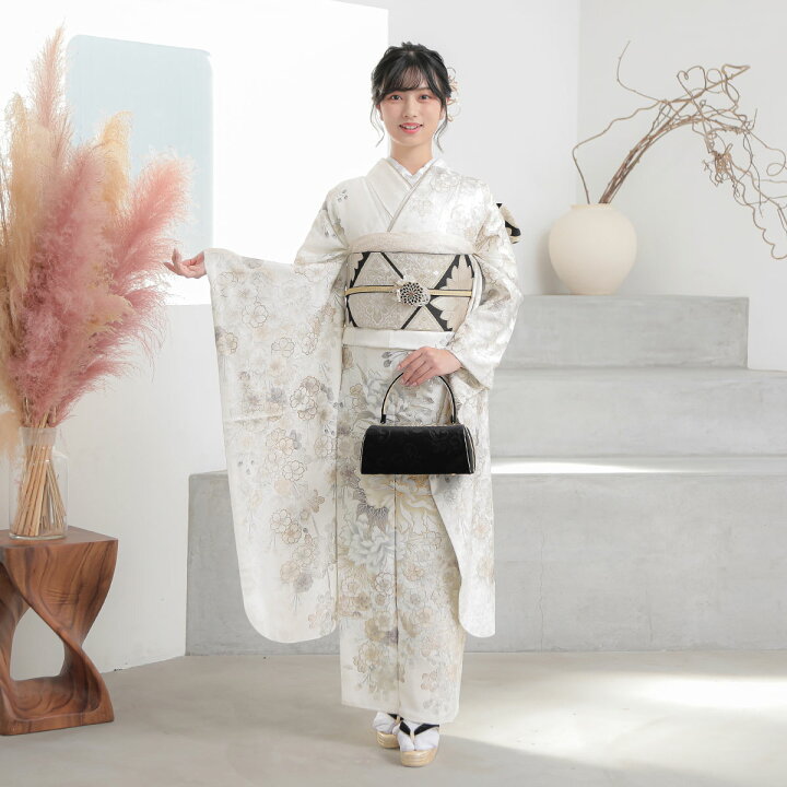 楽天市場】【振袖 レンタル】 結婚式 結納R2085 正絹 白 牡丹に 