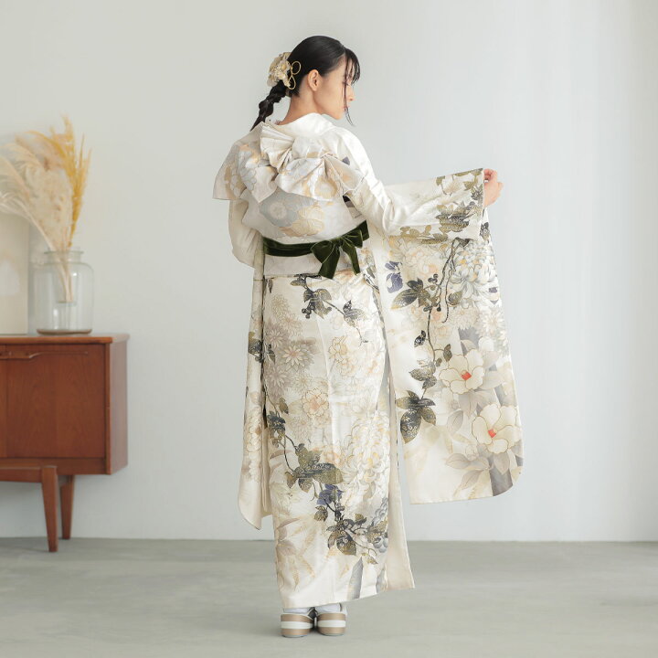 楽天市場】【振袖 レンタル】 結婚式 結納R2120 正絹 白 菊に蔦 さくら 