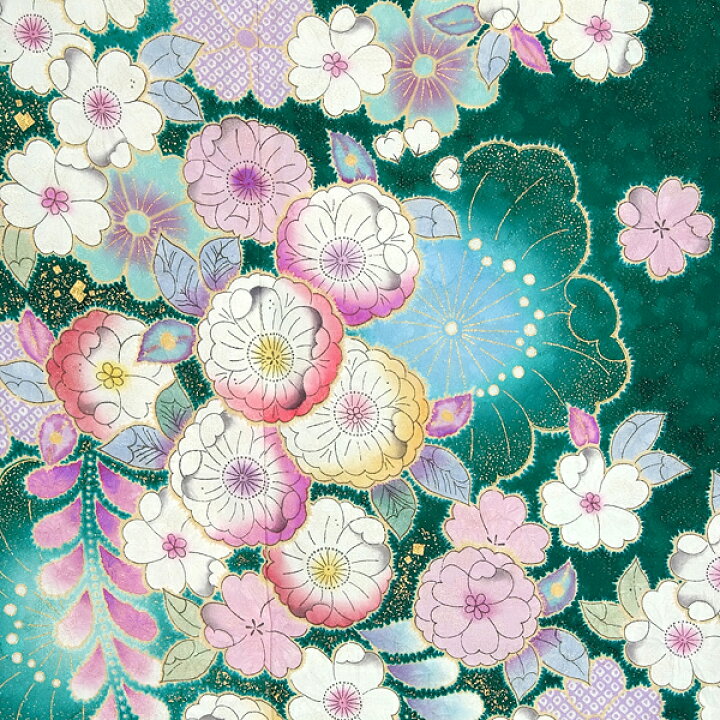 楽天市場】【成人式 振袖 レンタル】RS557 正絹 緑 桜辻が花調フル 
