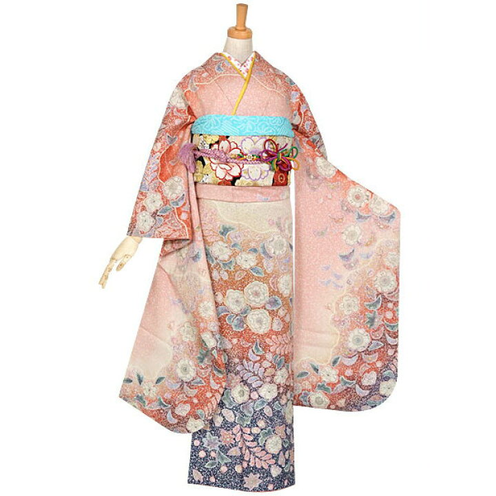 楽天市場】【成人式 振袖 レンタル】RS802 正絹 ピンク 辻が花吹雪フル 