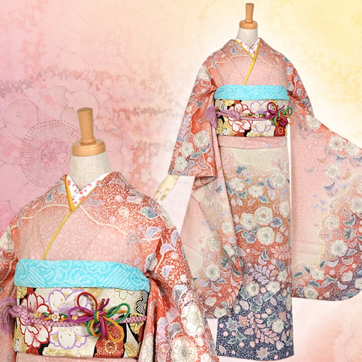 楽天市場】【成人式 振袖 レンタル】RS802 正絹 ピンク 辻が花吹雪フル 