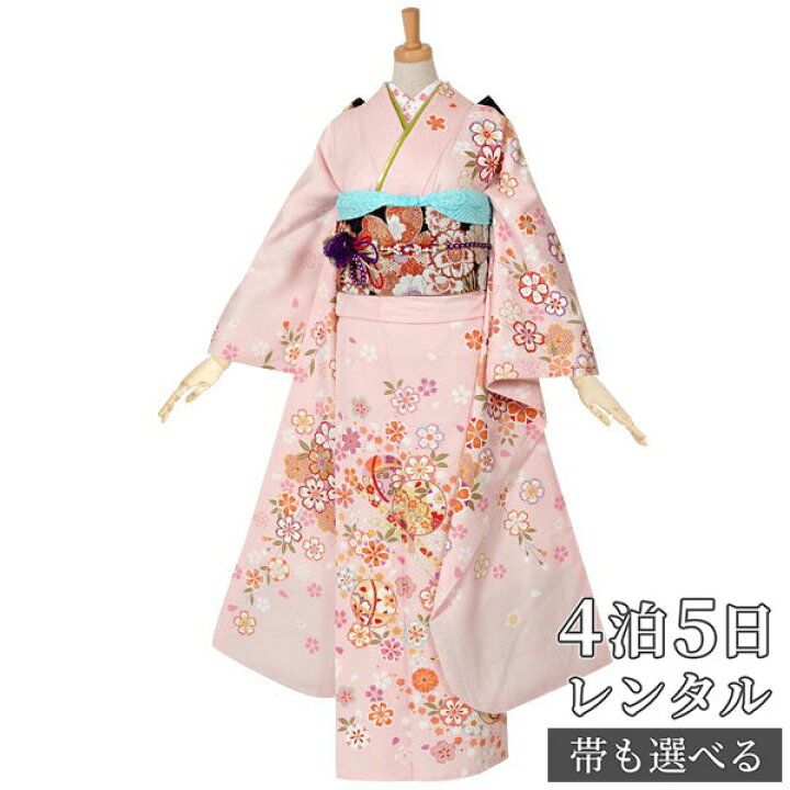 楽天市場】【振袖 レンタル】 結婚式 結納R959 正絹 ピンク 桜散らし花 