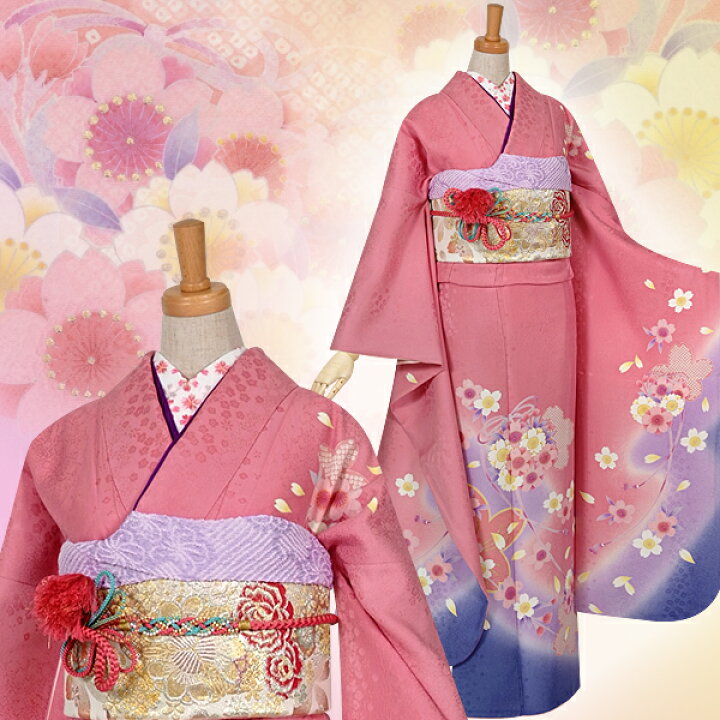 楽天市場】【成人式 振袖 レンタル】RS971 正絹 ピンク 桜結びフル 