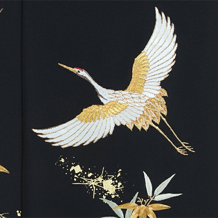 楽天市場】【レンタル】留袖 レンタル 「T263 刺繍 金鶴に松竹梅 」 黒 