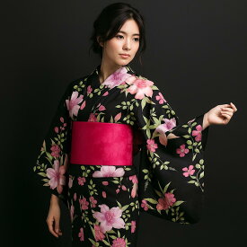 大きいサイズ　170センチ前後の方用　浴衣　単品　フリーサイズ　綿麻生地 　仕立て上がり浴衣【オプションでセパレート浴衣に加工できます】ゆかた　夏　浴衣仕立て上がり