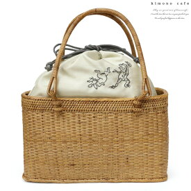 【30％OFF対象品】大人 ＼ポイント2倍／ アタ かご バッグ 浴衣 巾着 バッグ 全3柄 鳥獣戯画 ほおずき あじさい レトロ シンプル モダン アタかごバッグ【LINE登録で5%OFF】