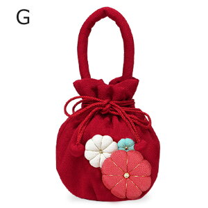 七五三 バッグ ふっくら飾り うさぎ 花 巾着袋 ピンク 赤 白 女児 753 三歳 五歳 七歳【LINE登録で5%OFF】