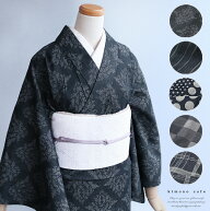 ＼ポイント2倍／【LINE登録で5%OFF】 レディース デニム 着物 全8柄 よろけ縞 ななめ縞 ドット 格子 アラ…