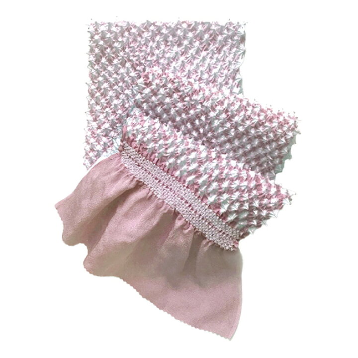 ピンクとホワイトのグラデーションが美しい絞り 帯揚げ 正絹 （楽天 