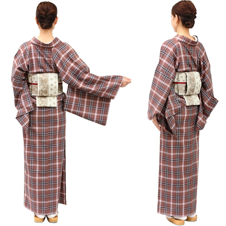 楽天市場】着物 洗える 可愛い レトロ モダン チェック 化繊 裄70 
