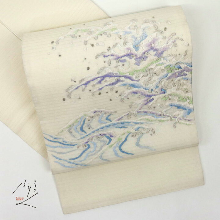 楽天市場】【中古】名古屋帯 夏の絽 織り 手刺繍 蒋雪英 極上逸品  