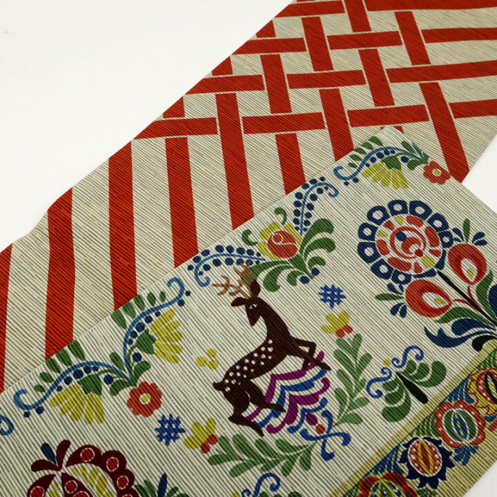 楽天市場】新品 召しませ華 半幅帯 リバーシブル 動植物×赤ずきん 