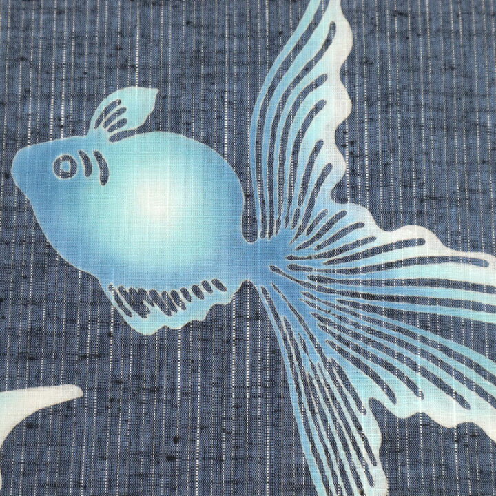 楽天市場】新品 『竺仙』 綿紬 浴衣反物 涼感 金魚の遊泳 カジュアル 