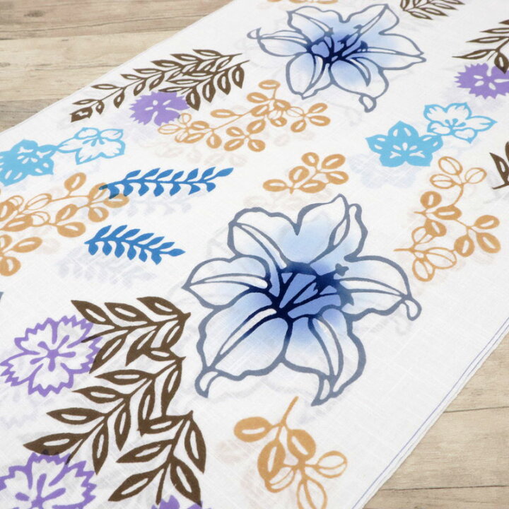 楽天市場】【新品】 反物 『竺仙』 浴衣反物 『綿紬』玉むし ゆり桔梗  