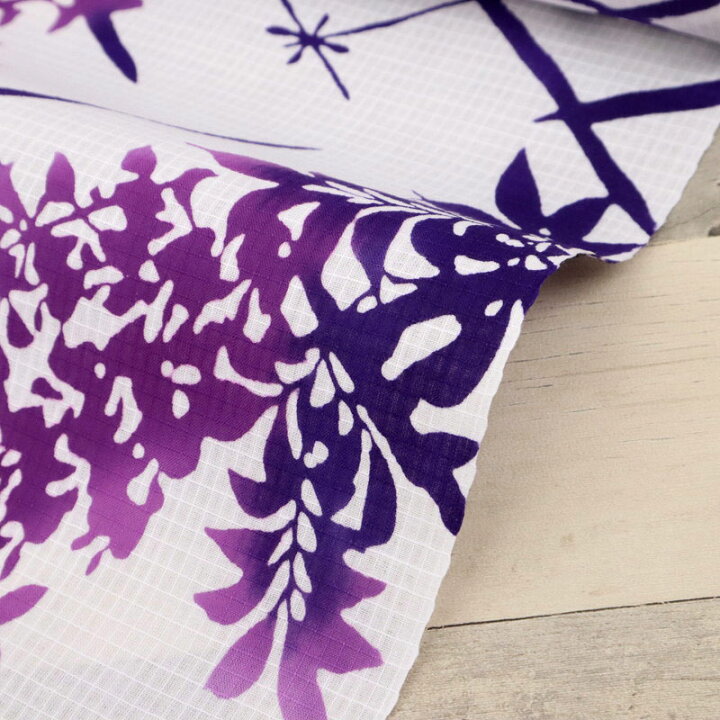 楽天市場】【新品】『三勝染』浴衣反物【綿紅梅】業平菱に藤の花模様 