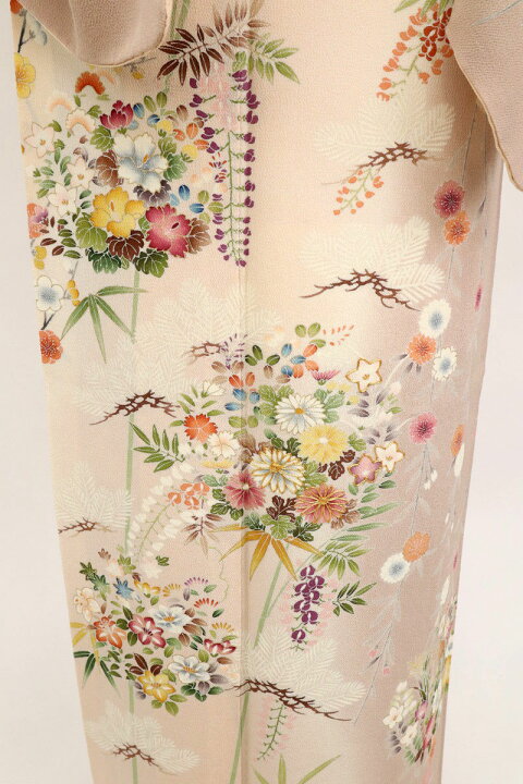 E3009☆着物淡雪☆ なおそ 正絹 袷 訪問着 刺繍 吉祥文様 