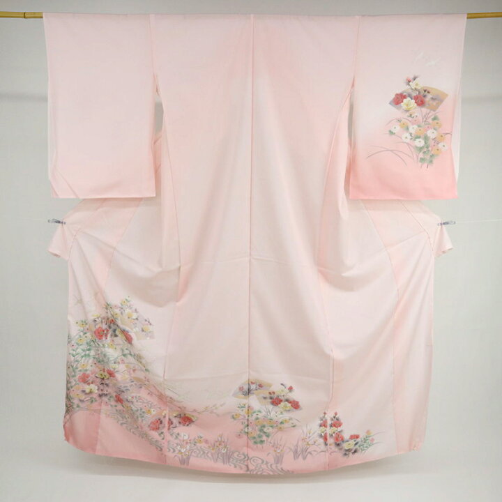 楽天市場】夏着物『絽』仮絵羽 訪問着 涼感 飛び鶴地紙花々模様 
