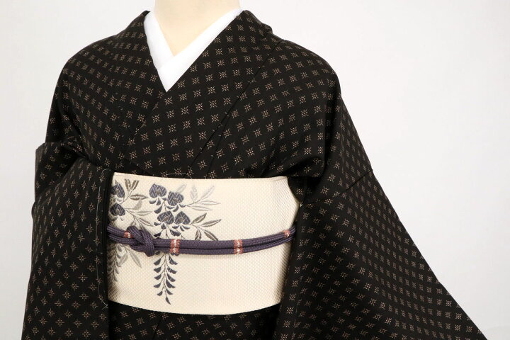 楽天市場】【 中古】紬 小紋 袷着物 長尺 絣 十字菱模様 こげ茶 正絹 