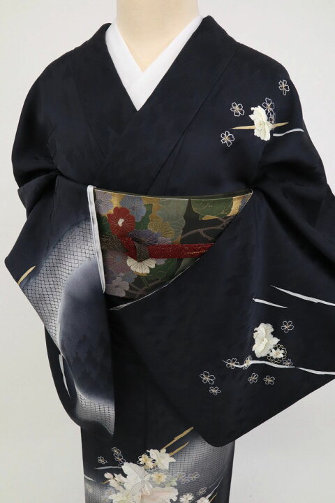 楽天市場】楽天スーパーSALE【中古】長尺 極上刺繍 付下げ 舞う蘭花 