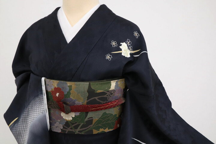 楽天市場】楽天スーパーSALE【中古】長尺 極上刺繍 付下げ 舞う蘭花 
