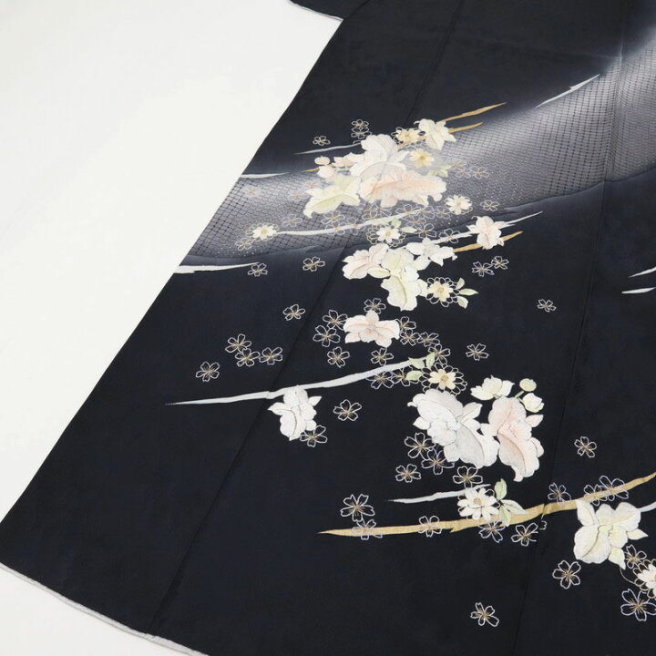 楽天市場】【中古】長尺 極上刺繍 付下げ 舞う蘭花模様 伊と幸  