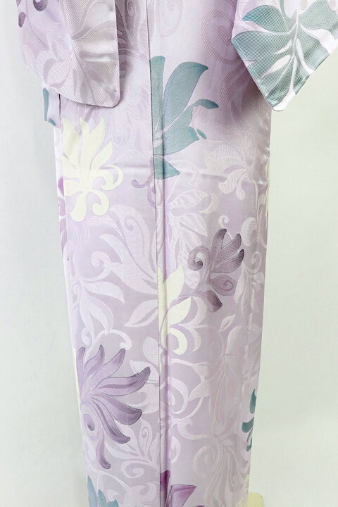 楽天市場】【中古】単衣 小紋 紫 ピンク 長尺 大きい 艶やか 唐草葉