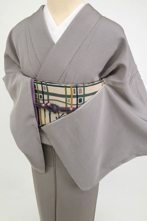 楽天市場】特選 江戸小紋 『角通し』 カジュアル 紫色×グレー 無紋 袷  