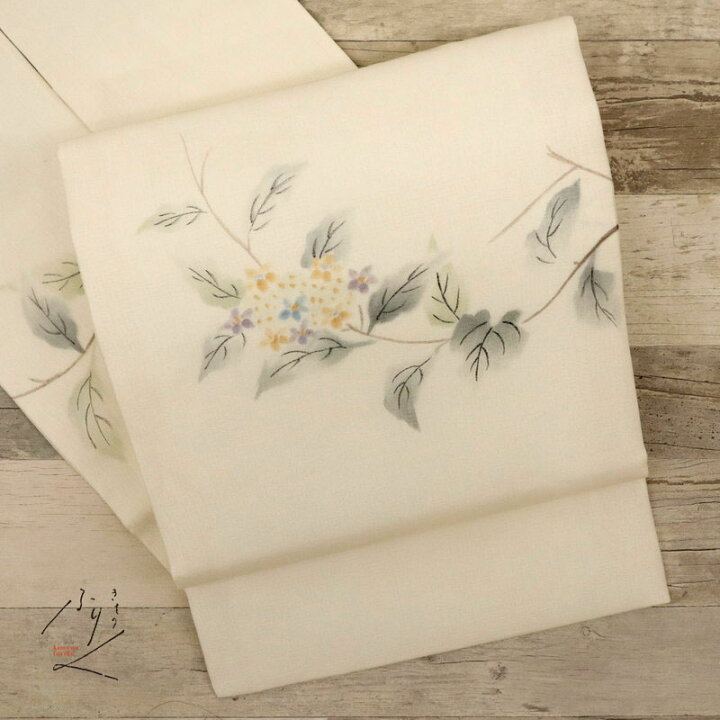 楽天市場】【中古】夏帯『紗』名古屋帯 涼やか あじさいの花模様  