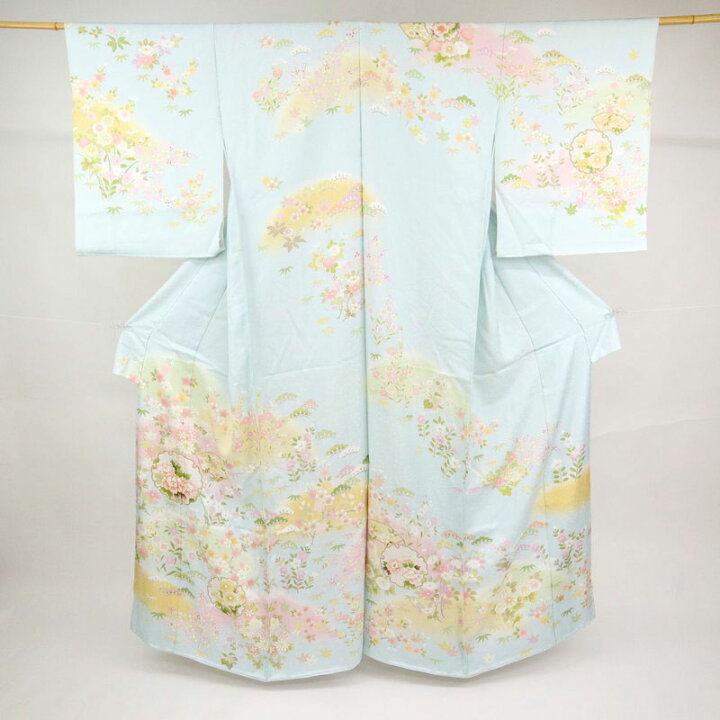 楽天市場】仮絵羽 訪問着 吉祥文 雪輪地紙に花々松竹梅 フォーマル 