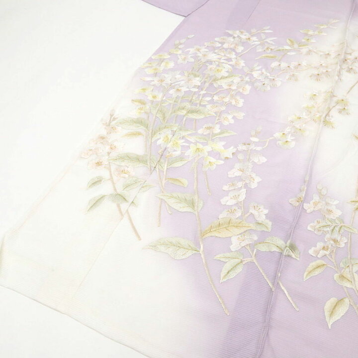 楽天市場】夏着物 仮絵羽 訪問着 極上刺繍 絽 涼やか花々模様 