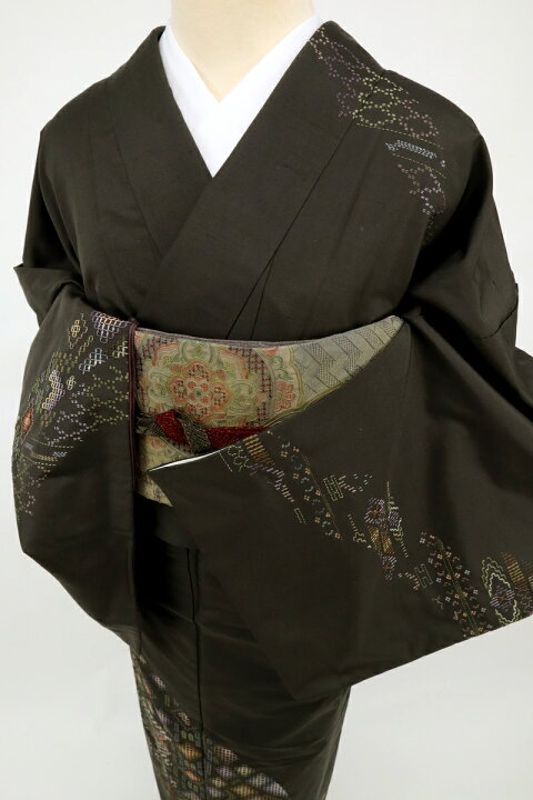楽天市場】訪問着 長尺 大島紬 刺繍 モダンアート 花菱模様 袷正絹着物 和装 きもの HC1-49 : きもの ふりく