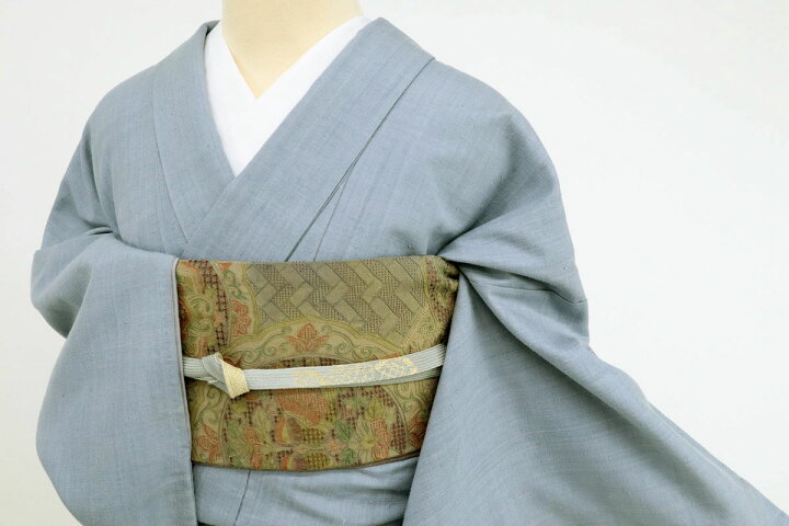 楽天市場】重要無形文化財『本場結城紬』無地小紋/ブルーグレー/袷正絹  