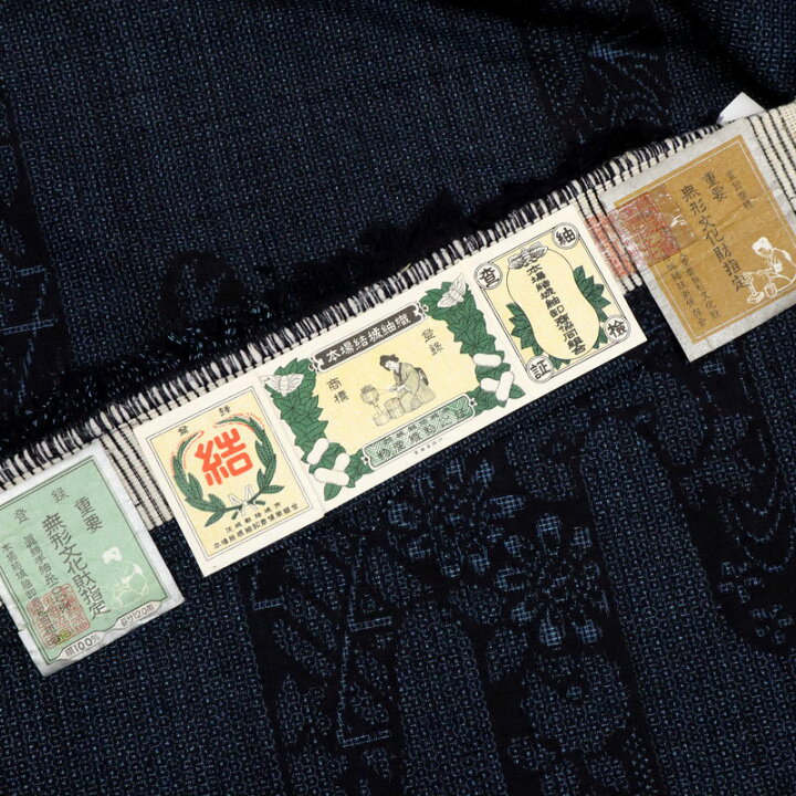 楽天市場】【中古】『本場結城紬』 100亀甲 長尺 エ霞に流水桟花々 