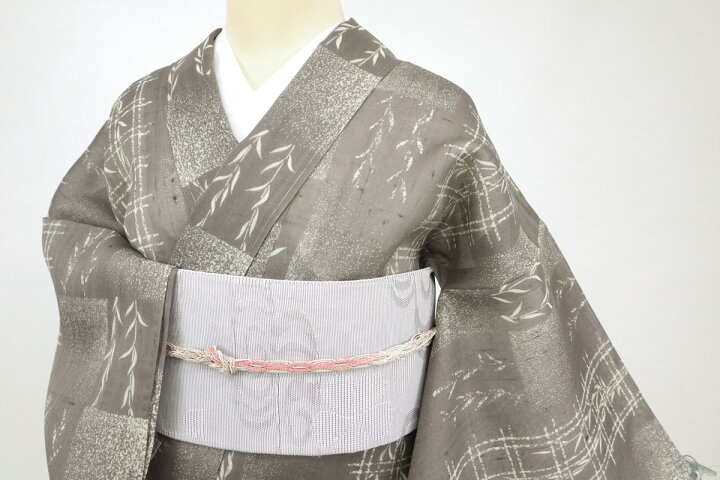 楽天市場】【中古】逸品 『絹芭蕉』 夏着物 横段叩き染め格子に涼やか 